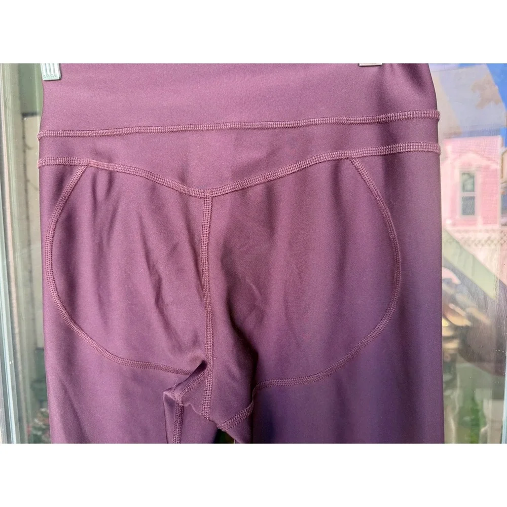 Alo Yoga Womens High Waist Mesh Panel Leggings Plum Purple Athletic Pants‎ XS